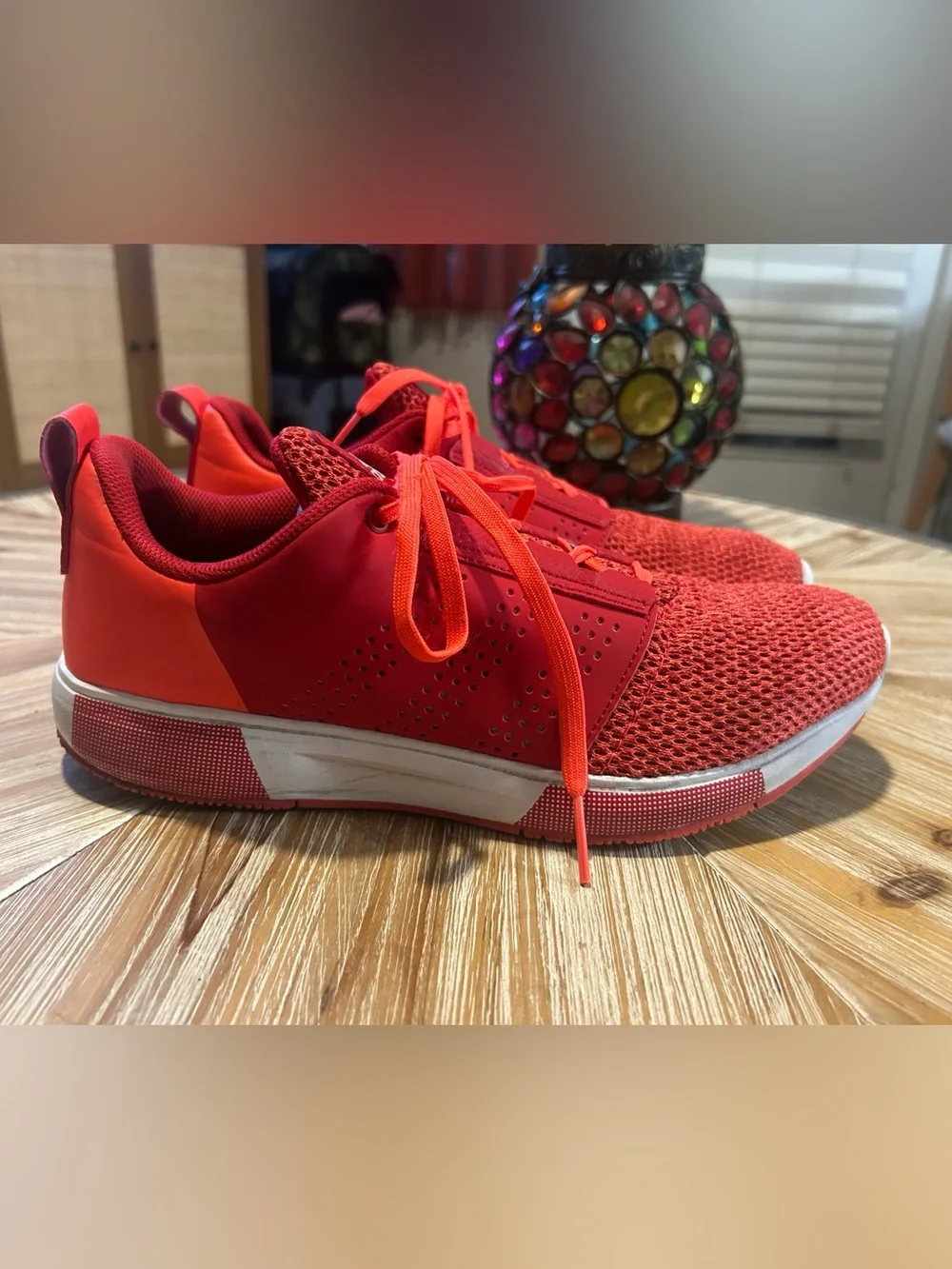 Adidas Men’s Bright Red Mesh Sneakers